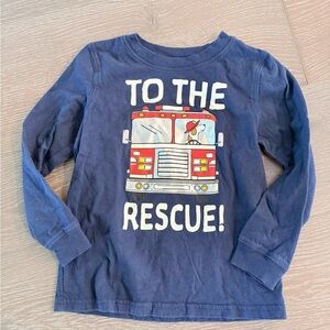 Carter's Navy Fire Truck Long Sleeve Tee